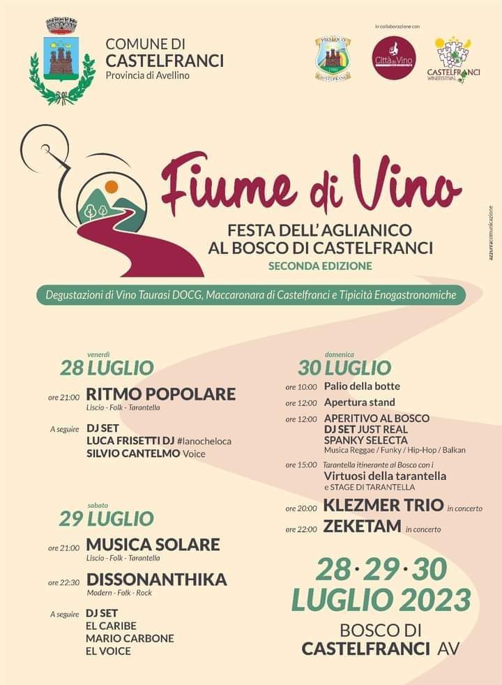 Fiumi di vino dal 28 al 30 luglio 2023